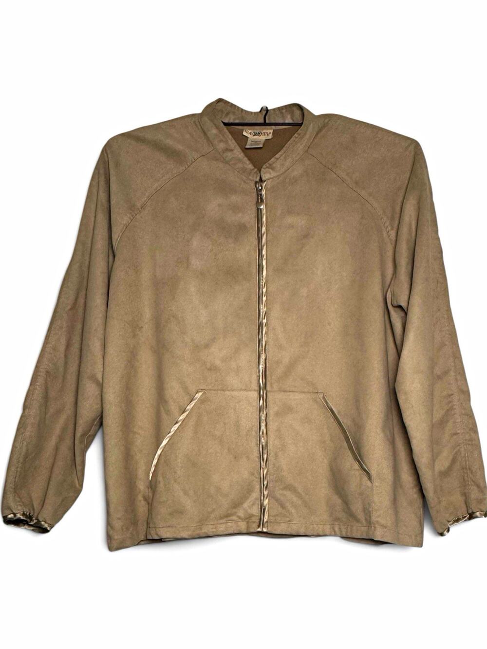 TravelSmith Sage Green Faux Suede Zip Jacket Women's XL